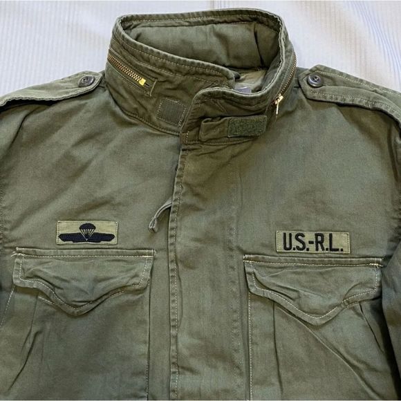 Polo Ralph Lauren Soldier Olive Military M-65 Combat Field Patch Jacket - Picture 3 of 12